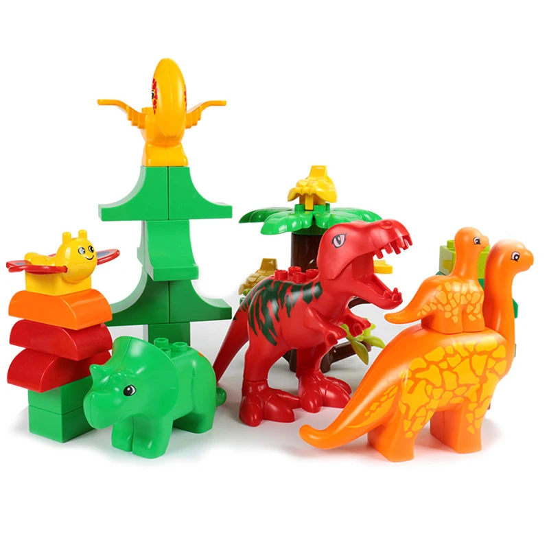 Animal Model Figures Big Building Block Sets Elephant Monkey Dinosaur Horse Kids educational Toys Compatible LegoING For Children Christmas Gifts  (4)