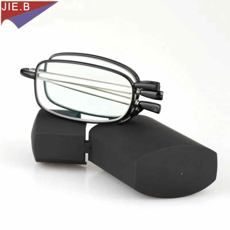 Enhanced Photochromic Folding Reading Glasses with Portable Case - Unisex Slim Design