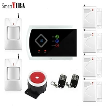 SmartYIBA Russian Spanish Italian French Voice Wireless GSM SMS Home Burglar Security Alarm System IOS Android