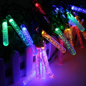 

4.8M 20 leds Ice Piton Shape LED Solar Garden String Lights Christmas Xmas Party Decorations Waterproof Solar Powered LED Lamp