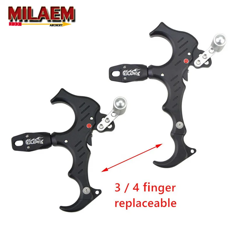 

Compound Bow Release Aids 3 4 Fingers Automatic Close Thumb Release Trigger Caliper Grip 360 Degree Rotate Archery Accessories