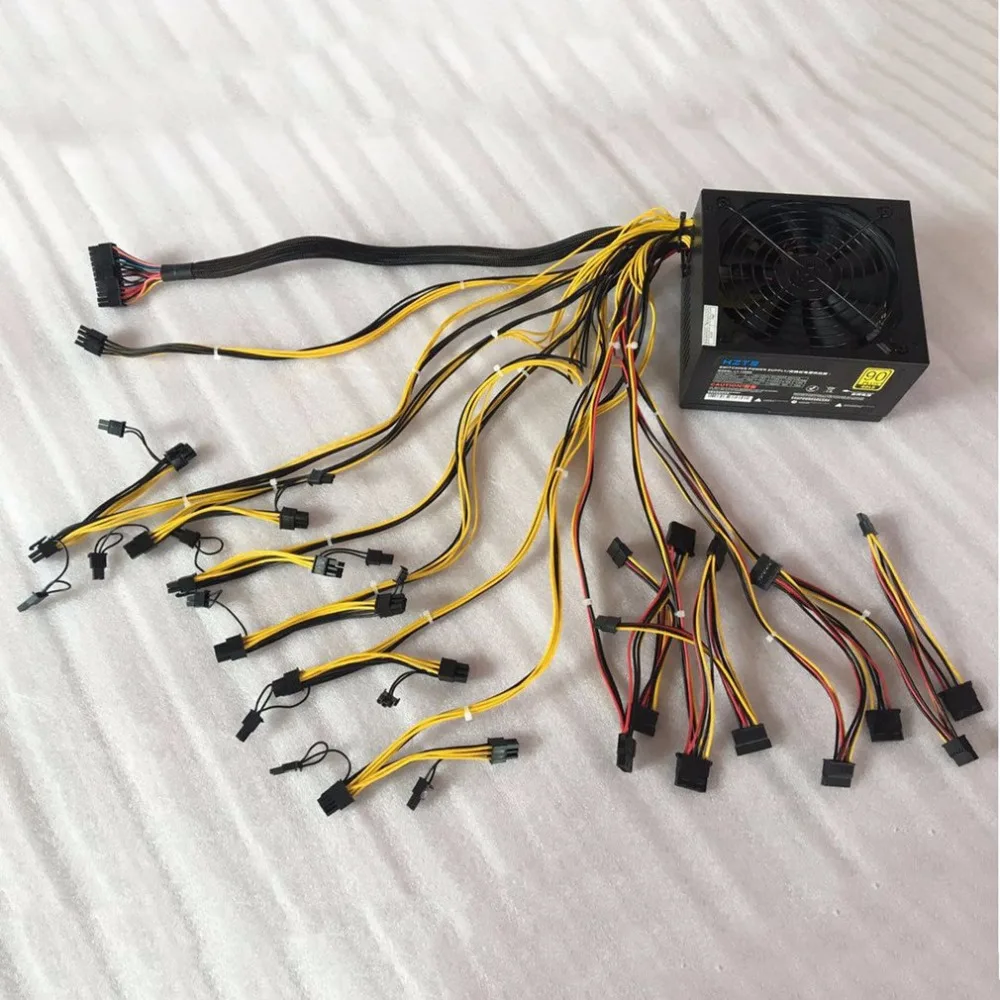 HZTS 1600W Power Supply For 6 GPU Eth Rig Ethereum Coin Mining Miner Machine with Low Noise Cooling Fan HZTS 1600W Power Supply For 6 GPU Eth Rig Ethereum Coin Mining Miner Machine with Low Noise Cooling Fan