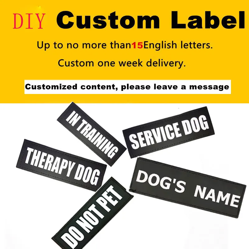 2ps Personalized Customized Dog Harness Label Name Custom Tag DIY Logo