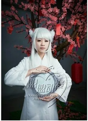 

Kanna Inuyasha Cosplay Costume Custom Any Size dress with hair flowers 11