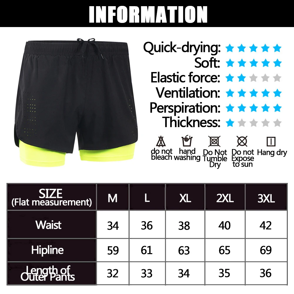 Мужские и женские быстросохнущие дышащие двухслойные спортивные шорты для бега брюки для марафона фитнес шорты размер S до XXXL