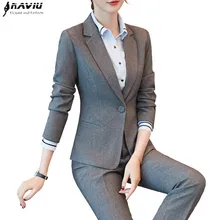 Women pant suits formal Business Slim blazer and Trouser plus size work wear