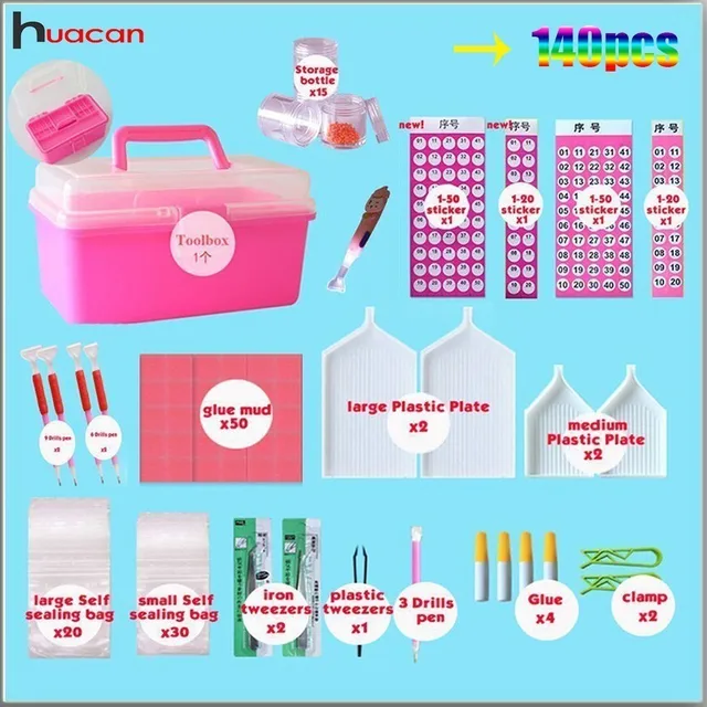 140 pz/set di Diamante Del Ricamo Accessori 5D FAI DA TE Disegni e schemi per pu 140 pz/set di Diamante Del Ricamo Accessori 5D FAI DA TE Disegni e schemi per pu