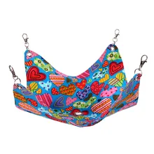 Cute Small Pet Sleeping Hanging Bed Love Heart Shape Pet Canvas Blanket Mat Hamster Hammock Pet Cage