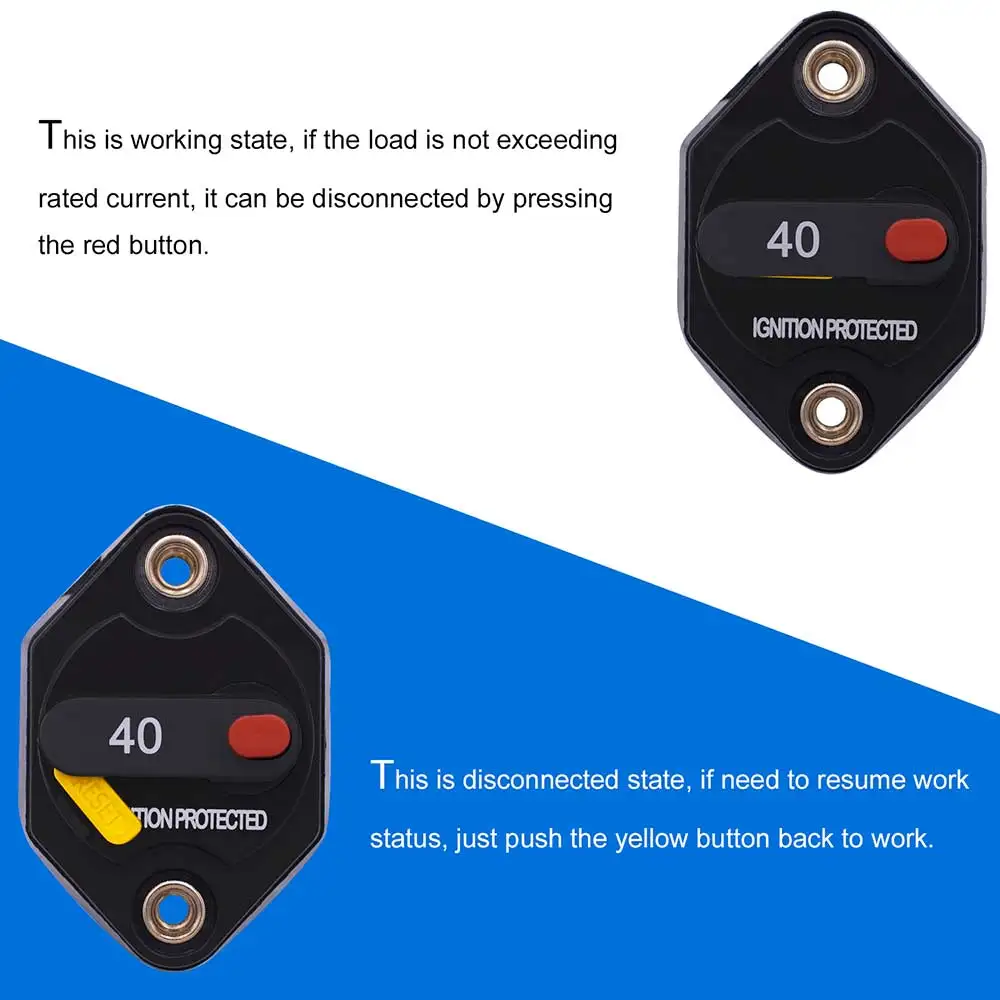 DC20A/30A/40A автомобильный Грузовик RV автобус МОРСКОЙ лодочный выключатель Ручной Сброс зажигания защищенный предохранитель коробка водонепроницаемые автомобильные аксессуары