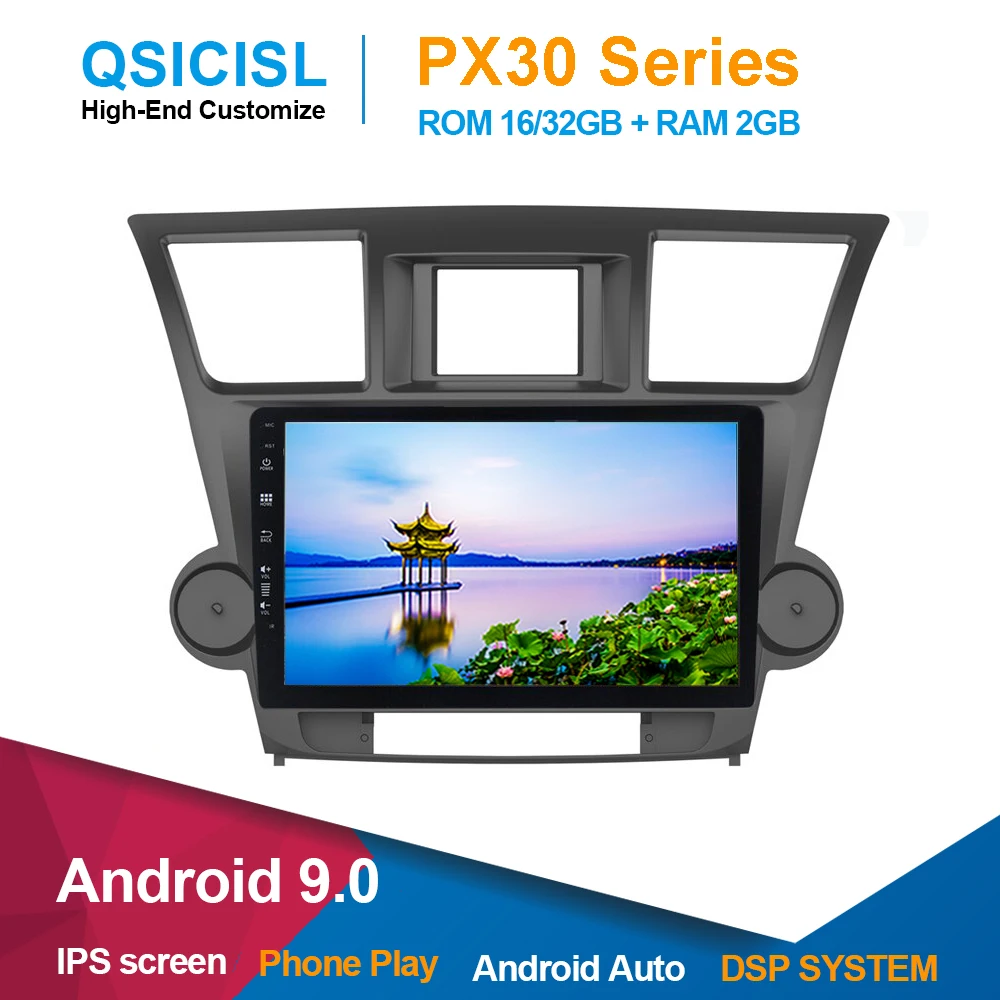 

New Android 9.0 IPS 10.1" car radio multimedia player for Toyota Highlander 2009-2014 head unit 1 din dvd gps multimedia stereo