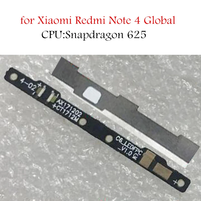 

For Xiaomi Redmi note 4 Global Snapdragon 625 Navigation Light LED FPC Button Flex Cable Repair Parts + Light guide paper