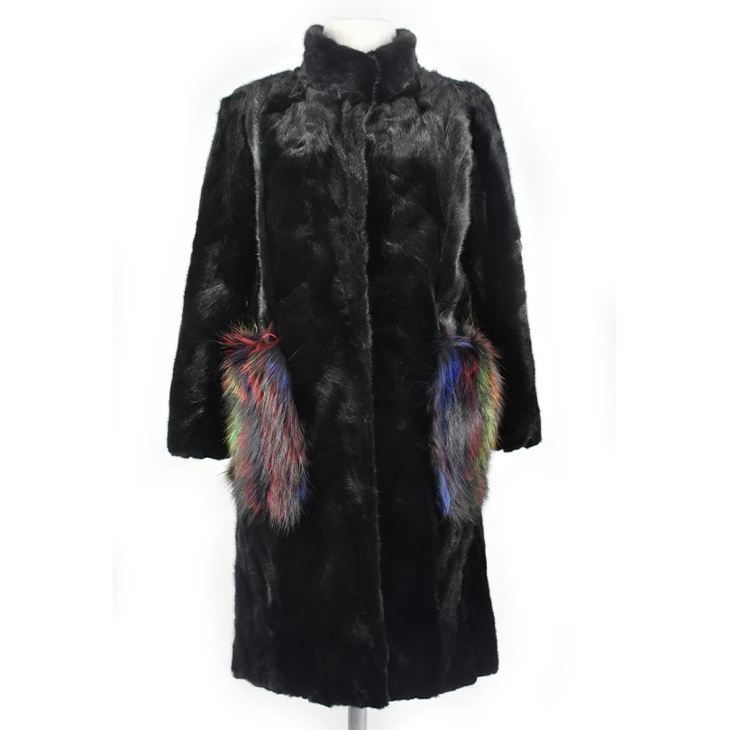 Fashion Women Detachable Real Fur Collar White Duck Down