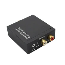 Analog R/L RCA Converter With 3.5mm Jack With EU Plug Adapter Coaxial Optical Toslink Digital to Analog Audio Amplifiers For DVD