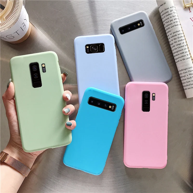 Однотонный карамельный цвет силиконовый чехол для телефона на samsung galaxy s10 plus s10e s9 s8 plus s7 s6 edge s7edge Мягкий ТПУ чехол-накладка