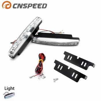 

CNSPEED 2PCS LED daytime running lights Piranha beads White car fog lights strobe light 8 DRL light bar parking 12V YC100471