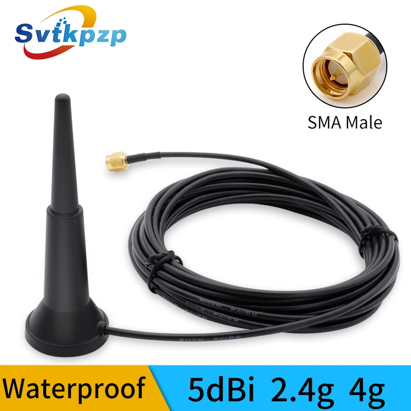 

5dBi Waterproof WIFI 4g Antenna Router External Wlan Aerial 2.4G Bluetooth Dual WIFI Antenna SMA-j Male Connector 3M 5M Cable