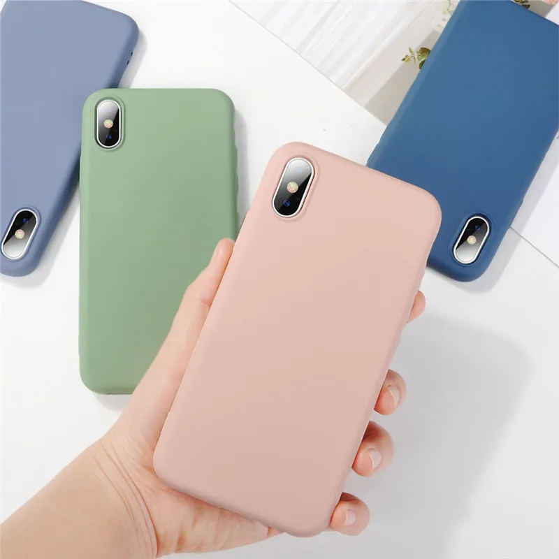 

Candy Color Phone Case For iPhone XS Max XR XS X 8 Plus Colorful Simple Plain Soft TPU Silicone Case For iPhone X 6 6S 7 8Plus