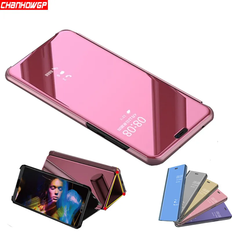 

Clear View Mirror Case For iPhone X 8 7 6 6S Plus 5S SE Smart View Flip Leather Case For iPhone XR XS Max X 7 8 Cover Coque