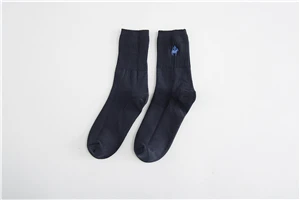 Pier Polo Calcetines Hombre Модные мужские Calcetines однотонные шелковые носки хлопковые носки дезодорант Sokken разноцветные смешные мужские носки - Цвет: Темно-серый