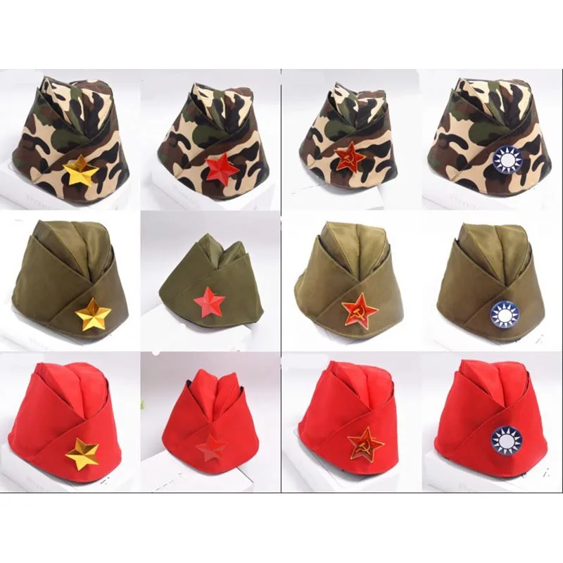 Модная шляпа в стиле милитари, русская армейская Кепка, зеленый камуфляж, значок для женщин и мужчин, моряк, сценическое представление, косплей, шапки, китайская крышка лодки, LB