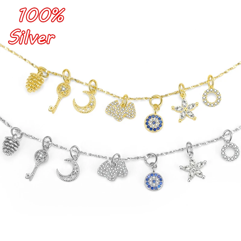 

2019 925 Sterling Silver Accessories Handmade DIY Earrings Necklace Bracelet Pendant Inlaid Gemstone Jewelry Making Wholesale