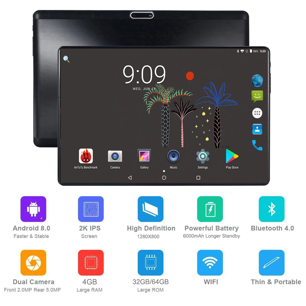 

New 10 inch Octa Core Tablet 1280*800 IPS 3G 4G FDD LTE Phone Call Android 8.0 WiFi GPS tablet 4GB RAM 64GB ROM Media Pad 10
