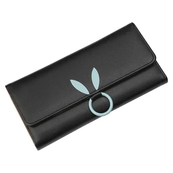 

Women's wallet Korean version of the Tri-Fold long paragraph wallet simple large-capacity coin purse rabbit ear printing purse
