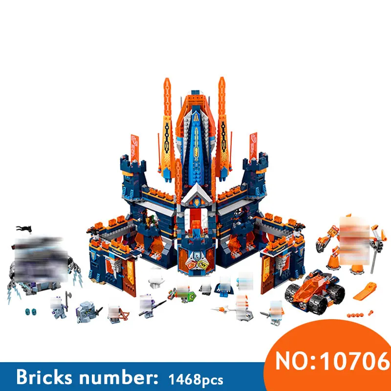 

10706 BELA 1468Pcs Nexo Knights Knighton Castle Model Building Block Toys Figure Gift For Toys Children Compatible 70357