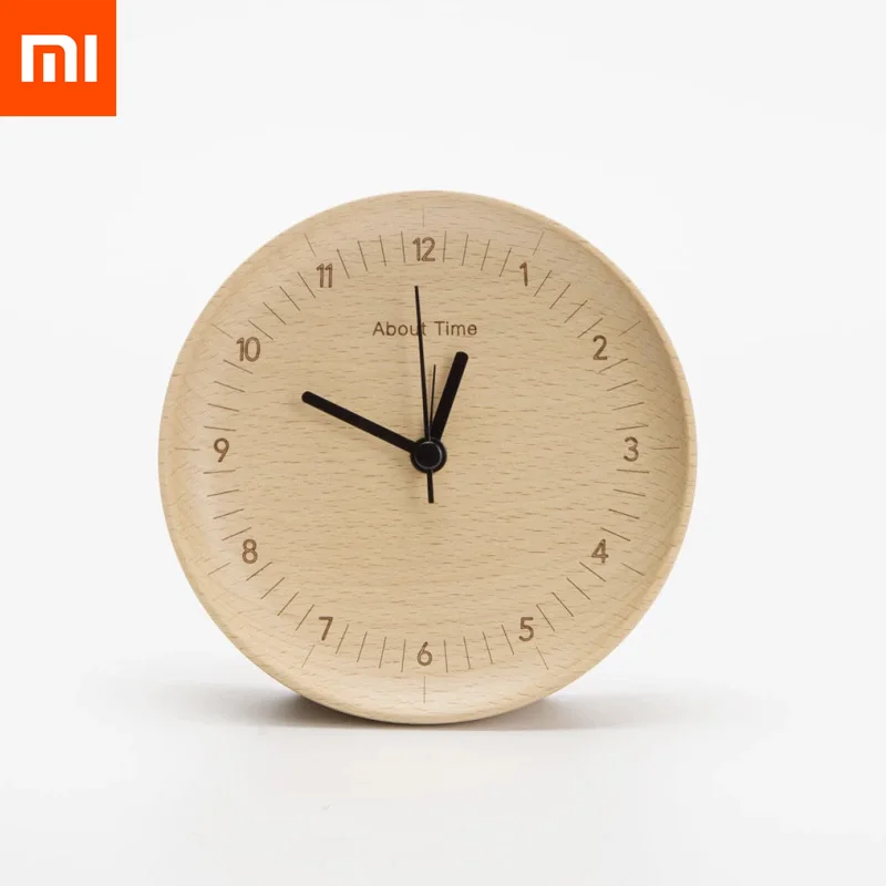 Goede Xiaomi Mijia Over Tijd Wekker Beuken Houten Mute Desktop Tafel Klokken Horloge Voor Xiaomi Smart Home 0