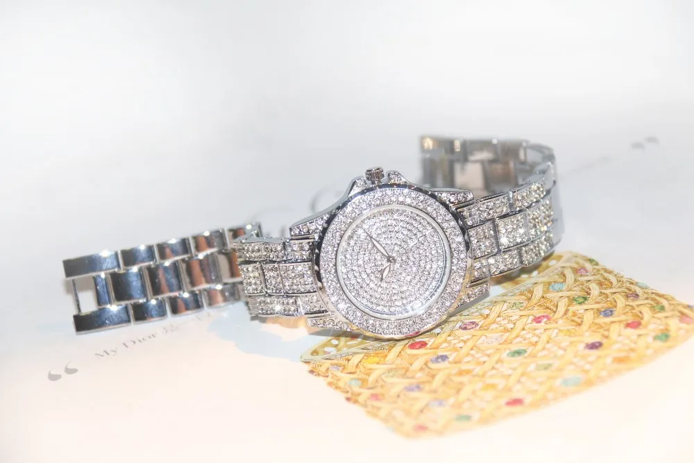 Водонепроницаемые роскошные женские часы с кристаллами, женские наручные часы под Золотое Платье. Модные часы в подарок, стразы, женские часы, серебряные часы