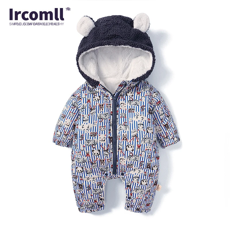 Ircomll Одежда для новорожденных комбинезон детский мультяшный зоопарк с капюшоном