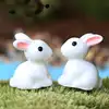 Miniatures de jardin en résine, Figurines artisanales mignonnes, 10 pièces, décoration de jardin, mélange petit lapin blanc Miniature ► Photo 1/6