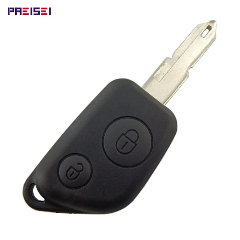 

PREISEI 20Pieces/lot Black 2 Button Car Remote Key Shells Fobs Replacements For Peugeot 106 206 No Logo