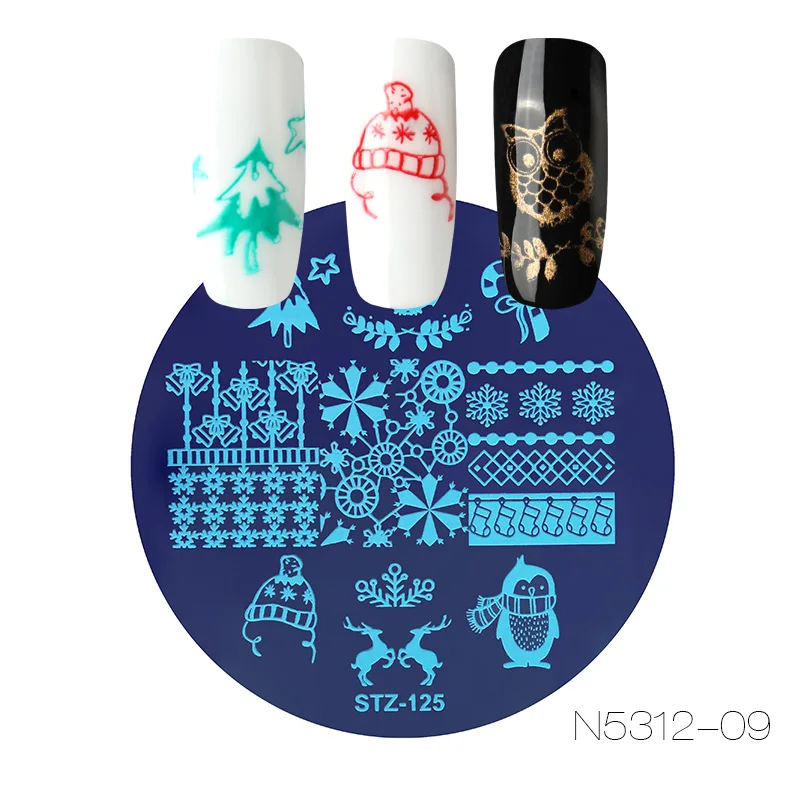 ROSALIND дизайн ногтей штамп штамповочная пластина из нержавеющей стали для лака для ногтей маникюрный Шаблон трафарет инструменты новые штамповки - Цвет: N5312-09