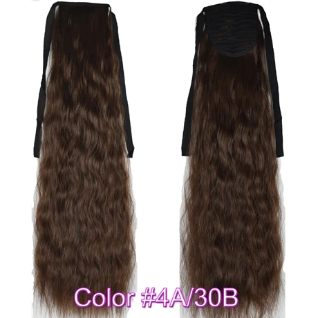 TOPREETY термостойкие синтетические волосы волокна кудрявые прямые ленты конский хвост наращивание волос 3007 - Цвет: 4A-30B