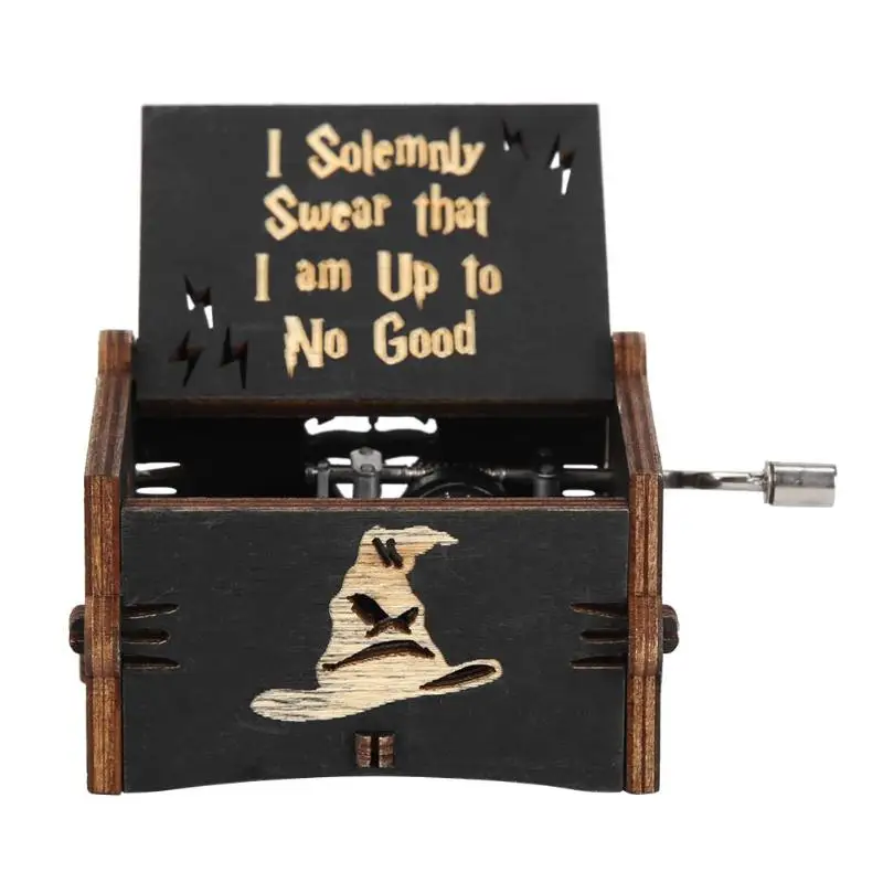 

Vintage Wooden Hand Cranked Wood Music Box Harry Potter Retro Home Crafts Ornaments Decor Gifts Christmas Gift Antique Music Box