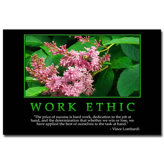 Work Ethic Motivational Quotes Art Silk Fabric Poster Print 12x18