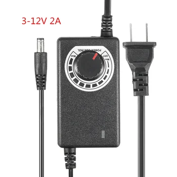 

3-12V 2A 24W Power Supply Motor Speed Controller Adjustable AC/DC Adapter