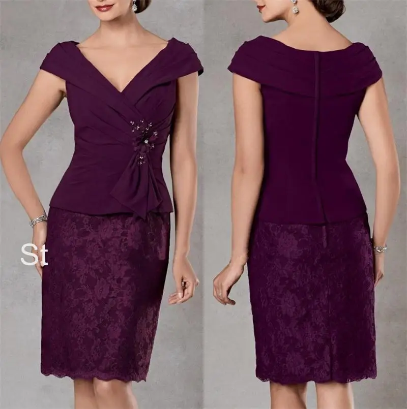 plum mother of the bride dress