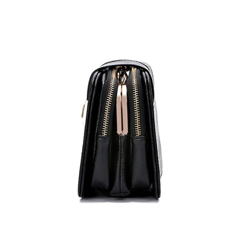 Женская сумка мессенджер с тремя карманами и защитой от кражи|mini crossbody|leather shoulder