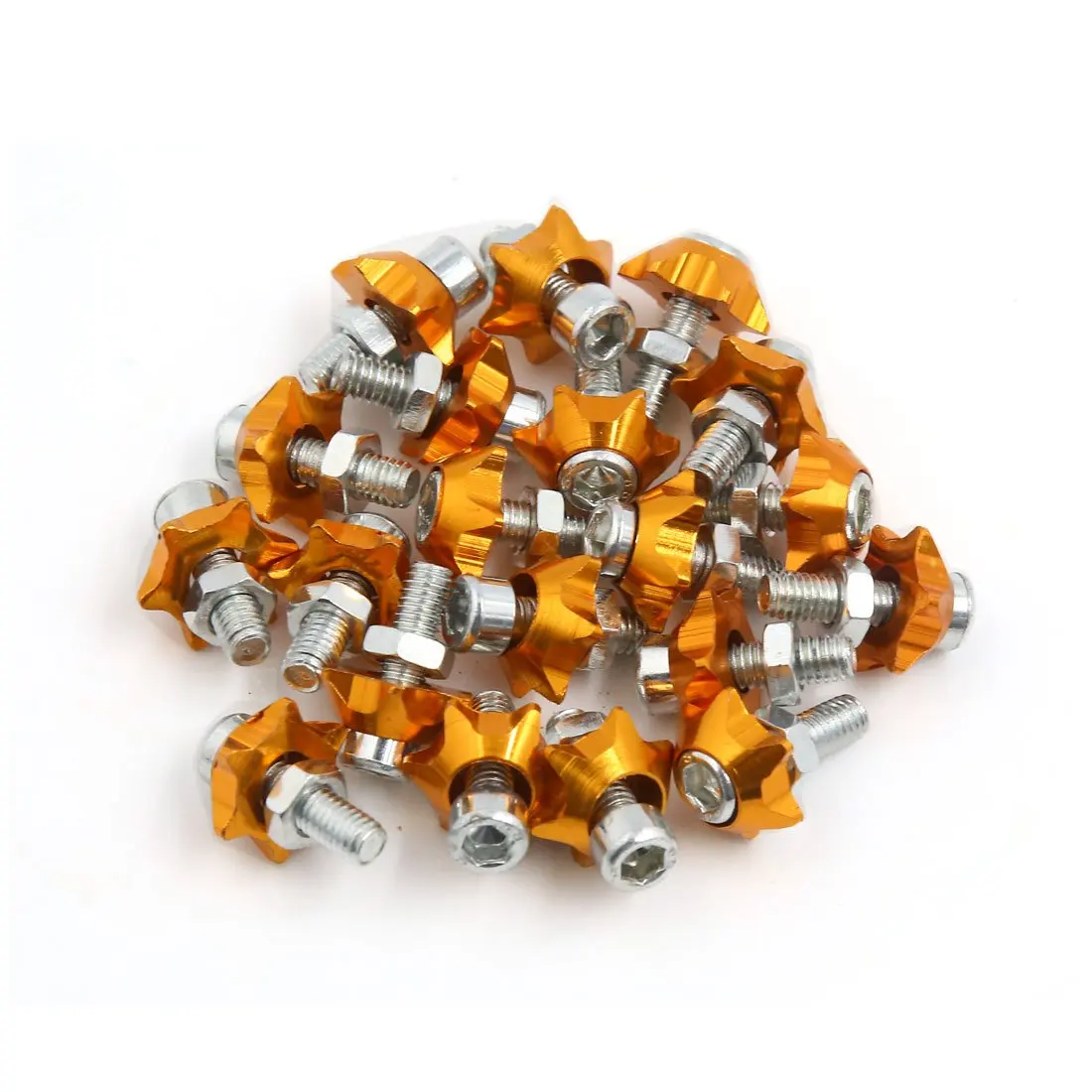 

uxcell 20 Pcs 6mm Thread Dia Gold Tone Motorcycle Car Decorative License Plate Bolts Screws