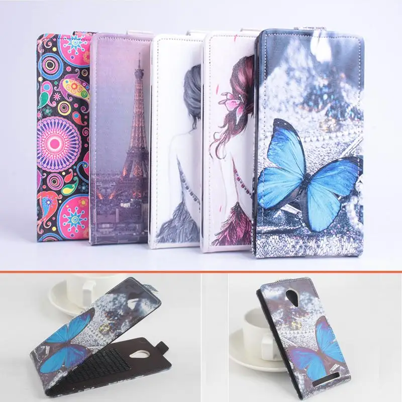 

HongBaiwei Fashion Leather Cases For THL T6S Butterfly Flower Tower Pattern Phone Case Cover