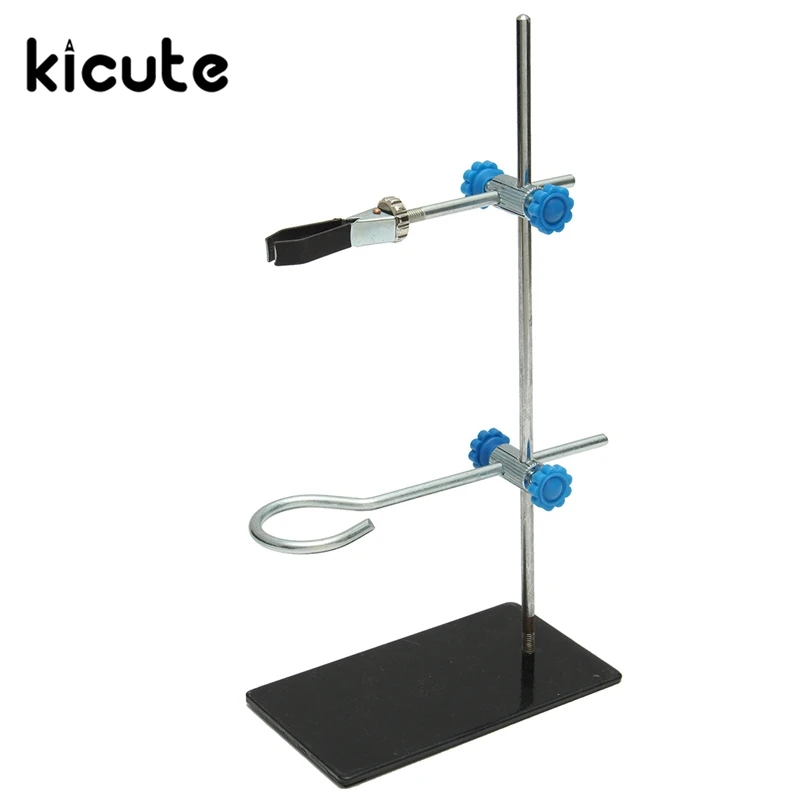 Kicute 1pcs 30cm High Retort StandIron Stand With Clamp Clip Laboratory