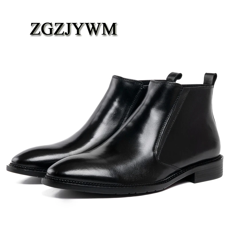 Vestido Primavera Zgzjywm Couro Toe Oxford Black Wine Sólidos Homens Genuíno Botas Zip outono Slip red De Artesanal Arrivale Para on New Pointed SSBEwqZF