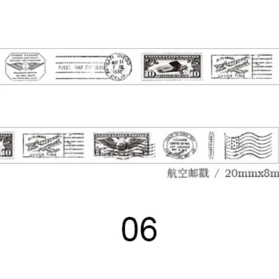1,5/3 см* 8 м Винтаж марки васи лента для художественного оформления ногтей, ручная работа Скрапбукинг планировщик изоляционная лента клейкая лента этикетка наклейка канцелярские - Цвет: 06