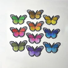 

1PCs Iron On Patches For Clothing Multicolor Butterfly Embroidery Patch Appliques Badge Stickers For Clothes