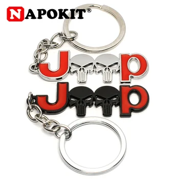 

Fashion &Cool 3D Metal Skull Car Keychain Car Key Chain Key Ring for Jeep Compass Renegade Wrangler JK TJ Grand Cherokee Patriot