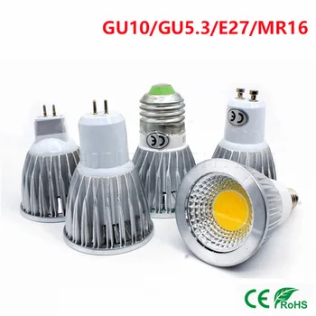 

10X Super Bright Bulbs Light Dimmable Warm/White Red Blue Green 85-265V 15W 9W 12W GU10 COB LED lamp light GU5.3 led Spotlight