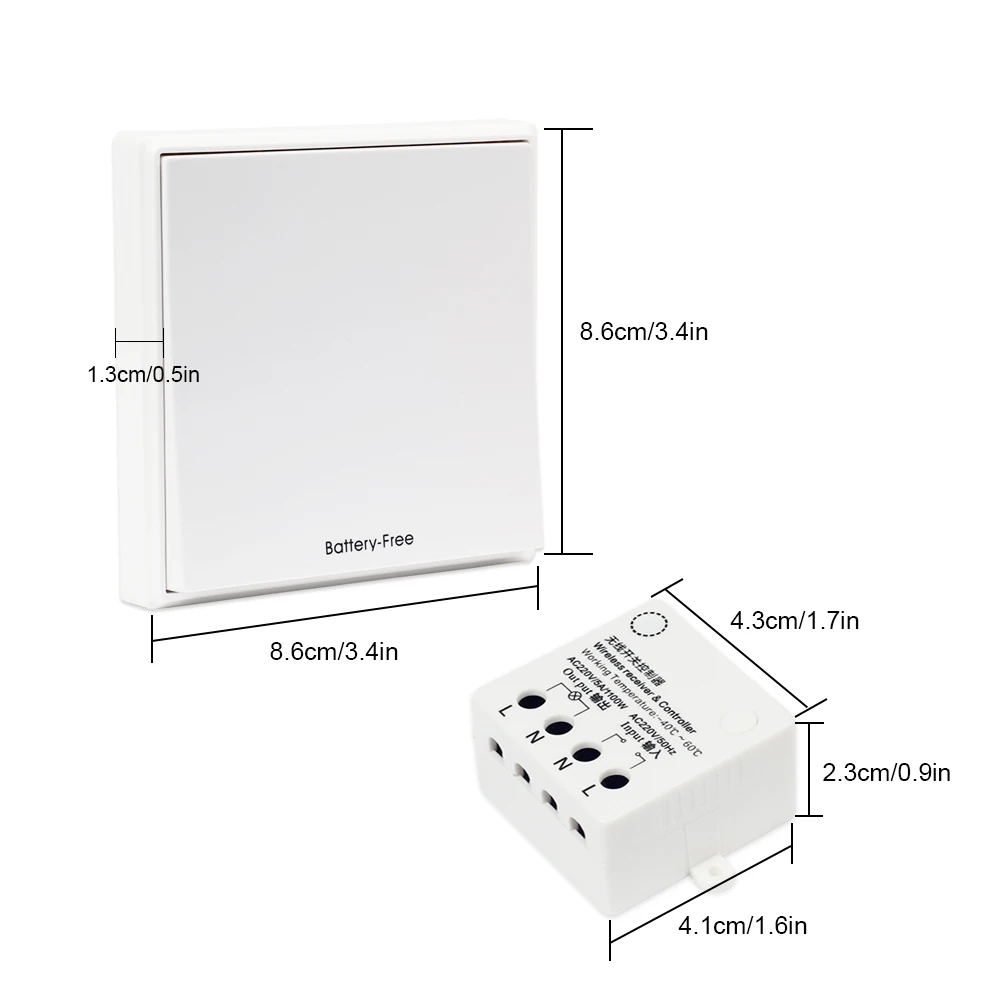Бесбатарейный дистанционный светильник беспроводной приемник-контроллер автономный Переключатель 220 В 5A быстрое создание или перемещение в любом месте