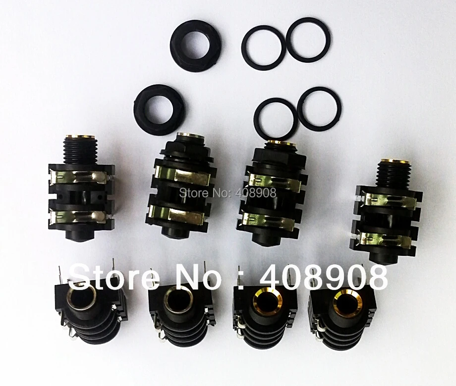 5pcs mono jack 5 pcs stereo jack 6 35MM headphone jack microphone 1 4 panel Amplifiers 1 4 6 35mm Mono Jack Socket Panel DIY